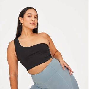 Black Bianca One Shoulder Bra